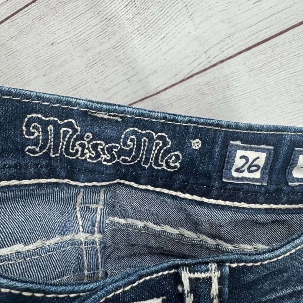 Miss Me Signature Skinny Jeans Size 26 Embellished Pockets Dark‎ Wash Denim